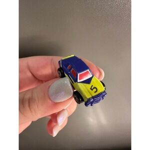 Miniature Race Car Yellow Blue Number 5 Toy Diecast‎ Vehicle Collectible
